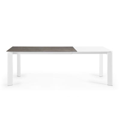 Стол La Forma (ех Julia Grup) Стол Atta 160 (220)x90 керамика Vulcano Ash, белые ножки арт. 051214