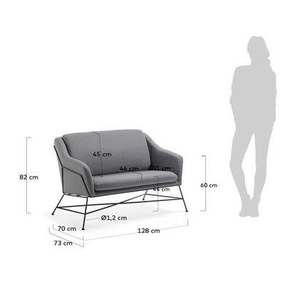 Диван La Forma (ех Julia Grup) Диван Brida графитовый 128 см арт. 068781