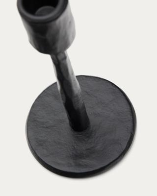 Подсвечник La Forma (ех Julia Grup) Nuvro Большой черный алюминиевый подсвечник арт. 210772