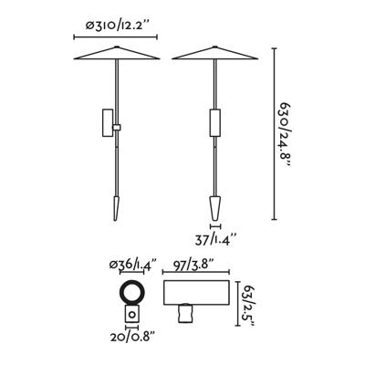 Светильник Faro Ландшафтный светильник CLAP черный 630 LED 6W 3000K 38° C/PLAT S арт. 184961