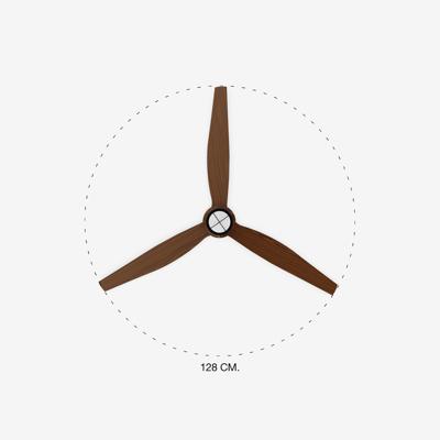 Вентилятор  Faro JUST FAN M Потолочный вентилятор с освещением Ш1280 черный 3P орех 3000K арт. 470055