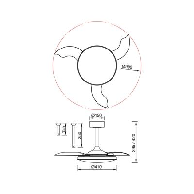 Вентилятор  Mantra 9009 Люстра-вентилятор SLIM FAN mini MANTRA арт. 432500