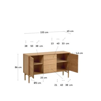 Сервант La Forma (ех Julia Grup) Сервант Lenon из древесины дуба 152 x 86 cm арт. 090850