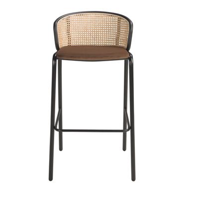 Стул барный Angel Cerda Барный стул 4128/BS-1698A из коричневого бархата и ротанга арт. 173015