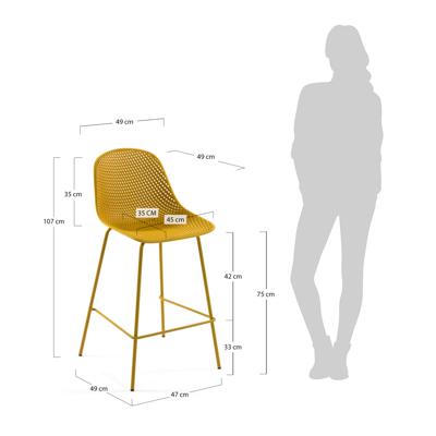 Стул барный La Forma (ех Julia Grup) Барный стул Quinby желтый арт. 070438