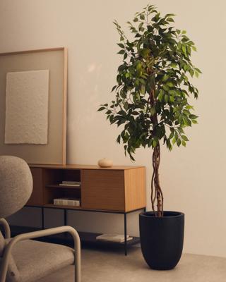 Цветок La Forma (ех Julia Grup) Ficus Искусственное дерево фикус в черном горшке 180 см арт. 192652