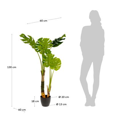 Цветок La Forma (ех Julia Grup) Flower Искусственная монстера в горшке из цемента 130 см арт. 081740