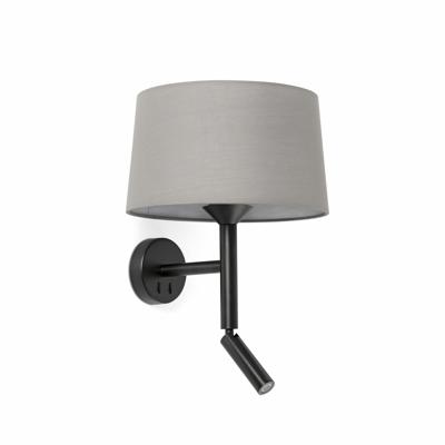 Бра Faro Настенный светильник Windsor черный/серый с ридером 1xE27 арт. 219399