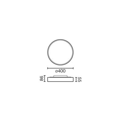Потолочный светильник Faro Потолочный светильник Domio Ш400 36W черный OPAL 3000K CRI80 DALI арт. 131438