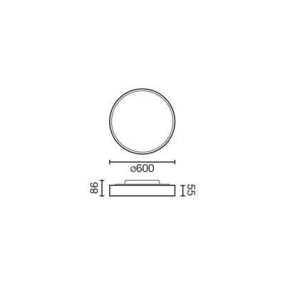 Потолочный светильник Faro Потолочный светильник Domio Ш600 43W черный OPAL 3000K CRI80 арт. 131445