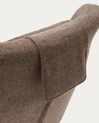Кресло La Forma (ех Julia Grup) Zalina Вращающееся кресло с подлокотниками из светло-коричневой синели арт. 178408