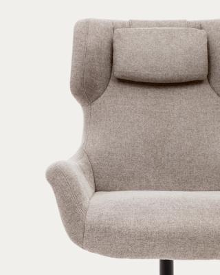 Кресло La Forma (ех Julia Grup) Zalina Вращающееся кресло с подлокотниками из бежевой синели арт. 178410
