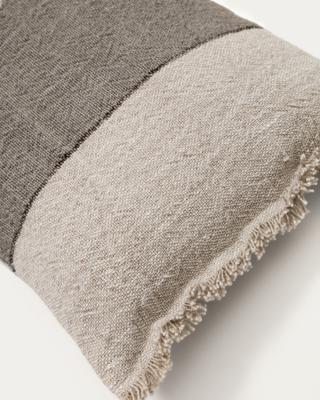 Чехол La Forma (ех Julia Grup) Чехол для подушки Lorin из льна зелёного цвета с бахромой 30 x 50 см арт. 261923