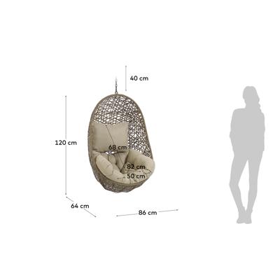Кресло подвесное La Forma (ех Julia Grup) Подвесное кресло Florina коричневое арт. 097622