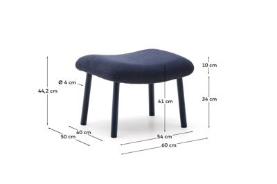 Пуф La Forma (ех Julia Grup) Пуф для ног Inari синий из стали и полиэстра 60 x 50 см арт. 264124