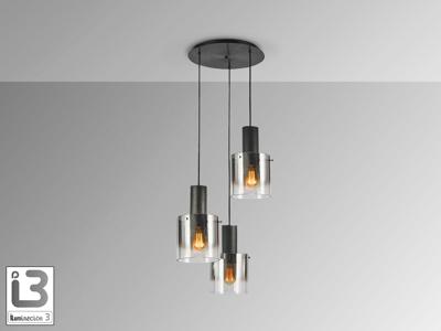 Подвесной светильник Schuller Люстра Venize 3L черный/дымчатый арт. 263302