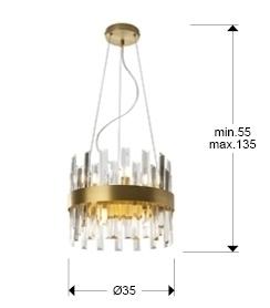 Подвесной светильник Schuller Люстра Grace 10L золотистая арт. 153750