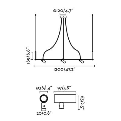 Подвесной светильник Faro CLAP Линейный подвесной светильник черный 3x6W 3000K 38º арт. 184937