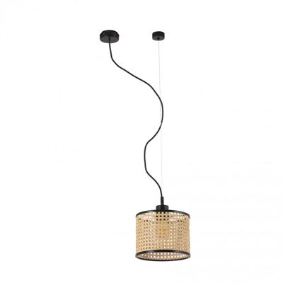 Подвесной светильник Faro Люстра Mambo Simple черный/ротанг ø210 арт. 104342