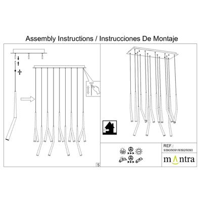 Подвесной светильник Mantra 9392+9245 (14L) Подвесная люстра MANTRA BOOMERANG арт. 499052