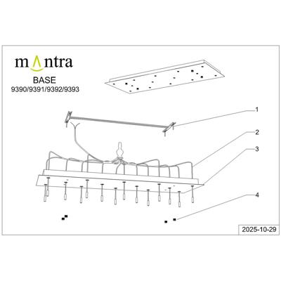 Подвесной светильник Mantra 9392+9245 (14L) Подвесная люстра MANTRA BOOMERANG арт. 499052