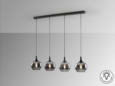 Подвесной светильник Schuller Люстра Opaz 4L черный/дымчатый арт. 215884