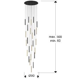 Подвесной светильник Schuller Подвесной светильник Varas 25L черно-золотой DIM 500 см арт. 099164