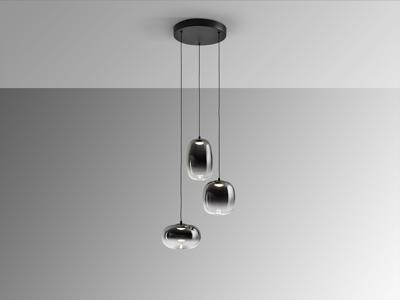 Подвесной светильник Schuller Onice Люстра 3L черно-дымчатый D30 арт. 420363