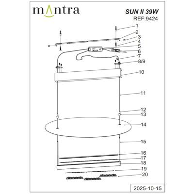 Подвесной светильник Mantra 9424 Люстра подвесная MANTRA SUN II арт. 497022