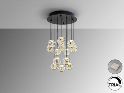 Подвесной светильник Schuller Люстра Zaria 13L черный/золотой/прозрачный D60 DIM арт. 250821