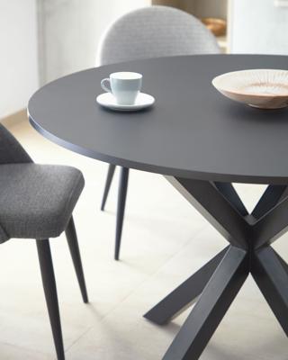 Стол La Forma (ех Julia Grup) ARYA Круглый Ø 119 cm MDF стол со стальными черными ножками арт. 102375