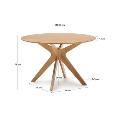 Стол La Forma (ех Julia Grup) Круглый стол Naanim из дубового шпона Ø 120 см арт. 252475