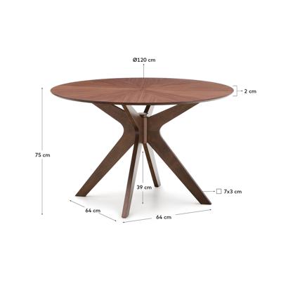 Стол La Forma (ех Julia Grup) Круглый стол Naanim из орехового шпона Ø 120 см арт. 252477