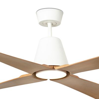 Вентилятор  Faro Вентилятор с освещением TYPHOON DC Ш1300MM белый / дерево 4Р IP44 19W 3000K арт. 183451