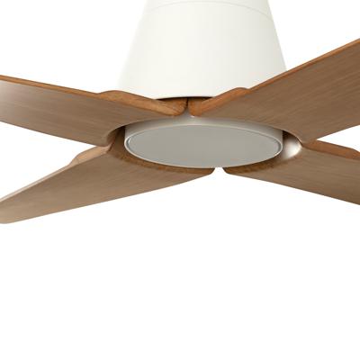 Вентилятор  Faro Вентилятор с освещением TYPHOON DC Ш1300MM белый / дерево 4Р IP44 19W 3000K арт. 183451