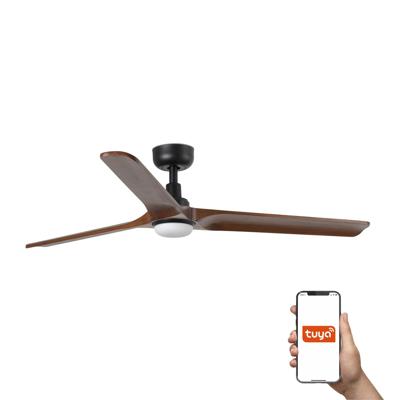 Вентилятор  Faro Потолочный вентилятор HEYWOOD L Ш1320 черный/орех 3P LED 10W TUYA арт. 220049