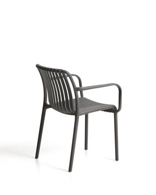 Стул La Forma (ех Julia Grup) Уличный стул Isabellini из пластика графитового цвета арт. 482249