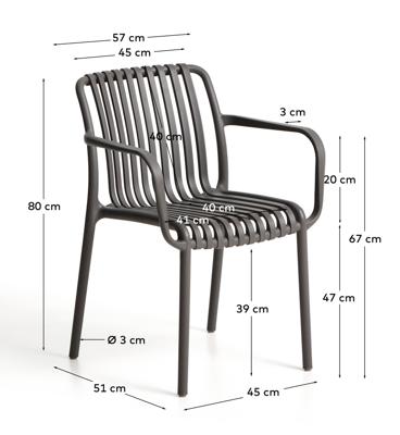 Стул La Forma (ех Julia Grup) Уличный стул Isabellini из пластика графитового цвета арт. 482249