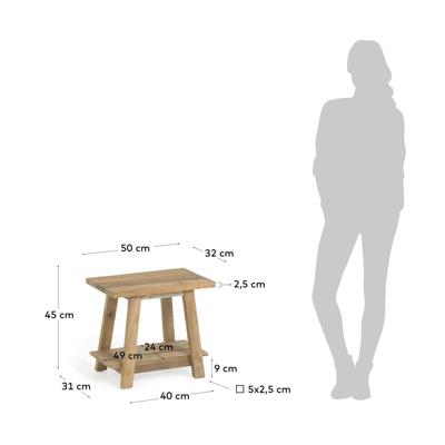 Табурет La Forma (ех Julia Grup) Подставка для ног Safara из переработанного тика 50 x 32 см арт. 101088
