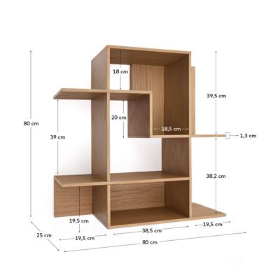 Стеллаж La Forma (ех Julia Grup) Модульный стеллаж Ina из шпона дуба с натуральной отделкой 80 x 80 см арт. 261909