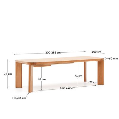 Стол La Forma (ех Julia Grup) Стол Jondal раздвижной из массива и дубового шпона 200 (280) см x 100 см арт. 191791