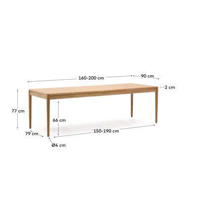 Стол La Forma (ех Julia Grup) Раздвижной стол Lenon из натурального массива дуба и шпона 160(240)x90 арт. 197571