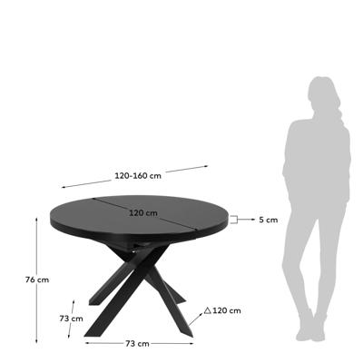 Стол La Forma (ех Julia Grup) Стол раздвижной Vashti Ø 120 (160) cm стекло арт. 089044