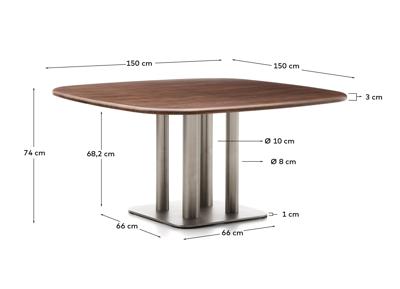 Стол La Forma (ех Julia Grup) Стол Melvar из 100% орехового шпона с основанием из стали 150 x 150 арт. 425285