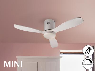 Вентилятор  Schuller Siroco MINI Потолочный вентилятор с освещением DIMABLE белый арт. 157487