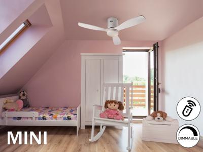 Вентилятор  Schuller Siroco MINI Потолочный вентилятор с освещением DIMABLE белый арт. 157487