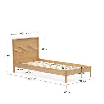 Кровать La Forma (ех Julia Grup) Lenon Кровать из шпона дуба для матраса 90 x 200 см арт. 157067