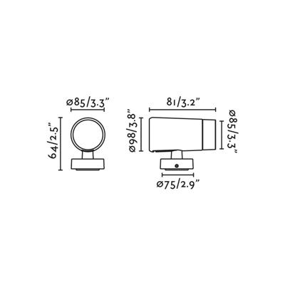 Бра Faro PUK 85 Черный проектор LED 25W 3000K 30° арт. 184735