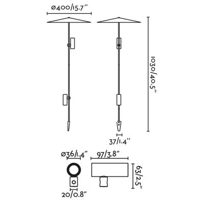 Светильник Faro Ландшафтный светильник CLAP черный 1030 LED 2X6W 3000K 38° C/PLAT L арт. 184841