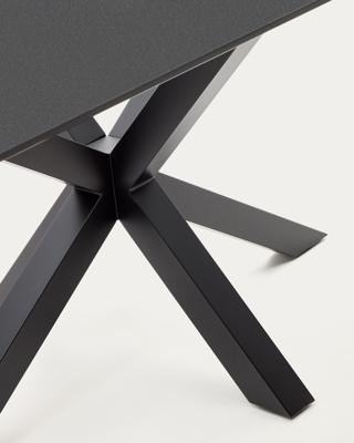 Стол La Forma (ех Julia Grup) Стол Argo с черным стеклом и черными стальными ножками 160 x 190 арт. 191852